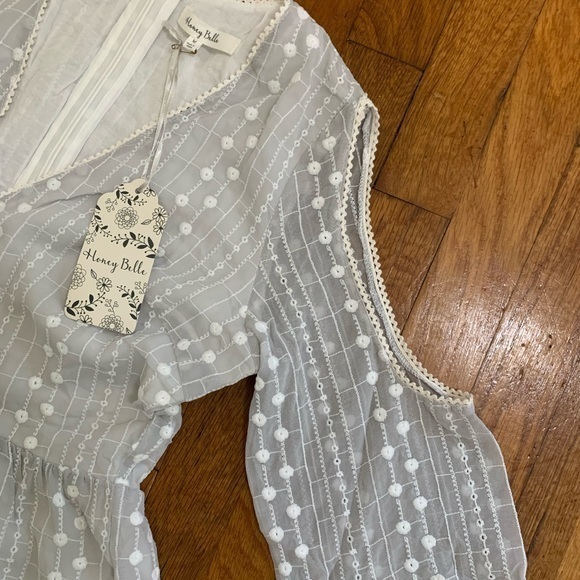 Honey Belle Size M Frey/White long sleeve romper - Picture 5 of 6